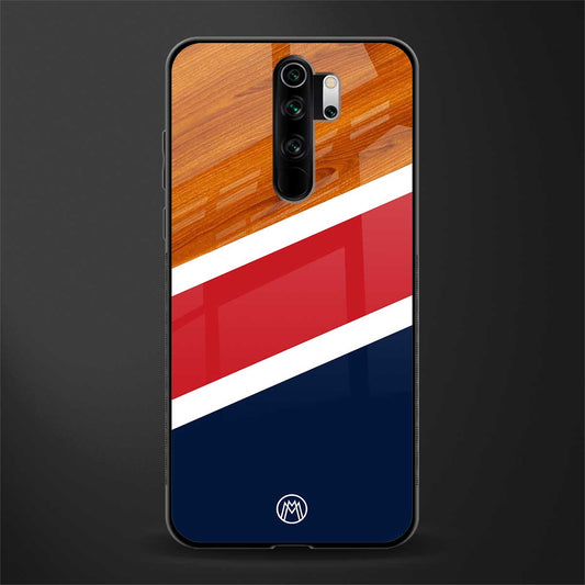 minimalistic wooden pattern glass case for redmi note 8 pro image