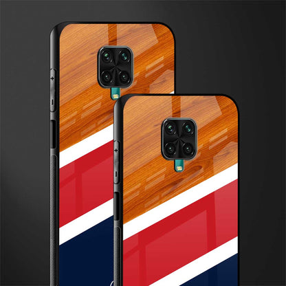 minimalistic wooden pattern glass case for poco m2 pro image-2