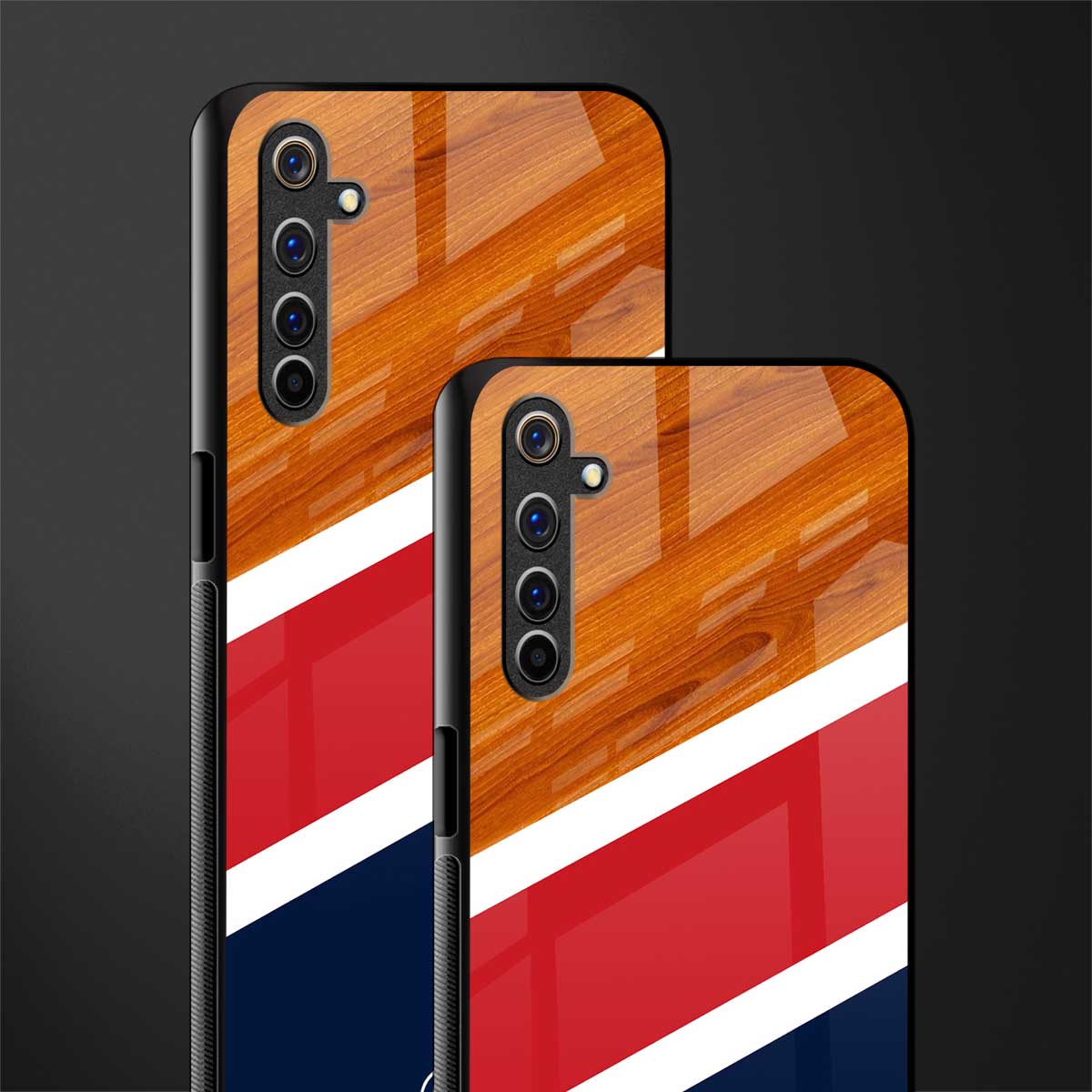minimalistic wooden pattern glass case for realme 6 pro image-2