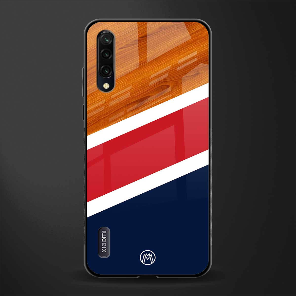minimalistic wooden pattern glass case for mi a3 redmi a3 image