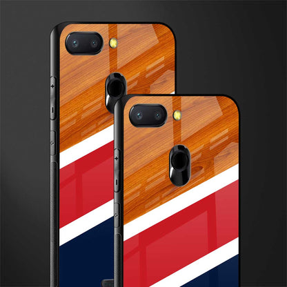 minimalistic wooden pattern glass case for redmi 6 image-2