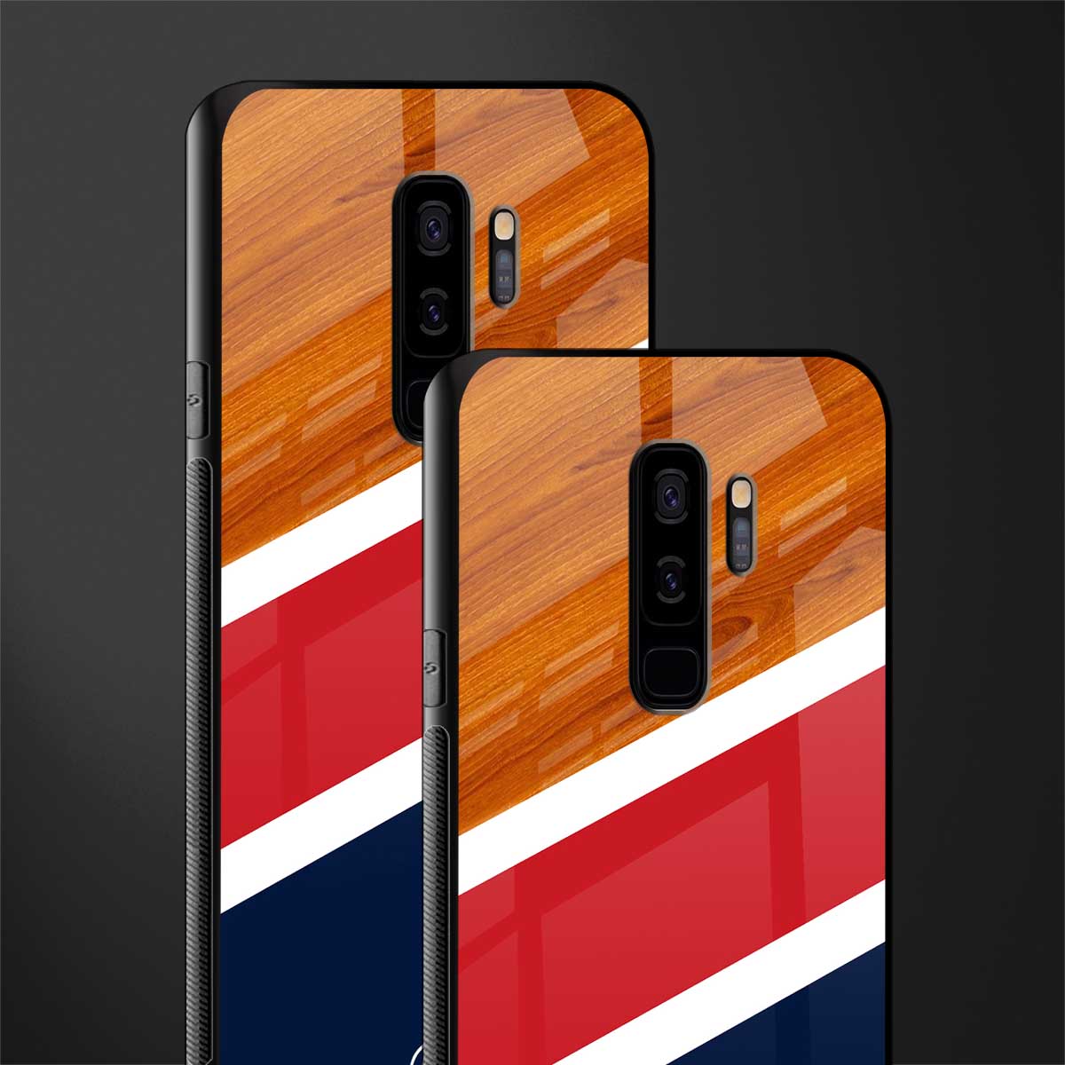 minimalistic wooden pattern glass case for samsung galaxy s9 plus image-2