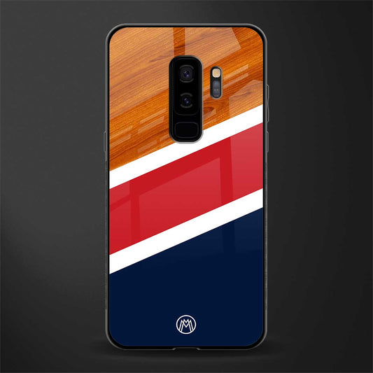minimalistic wooden pattern glass case for samsung galaxy s9 plus image
