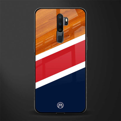 minimalistic wooden pattern glass case for oppo a5 2020 image