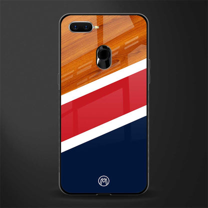 minimalistic wooden pattern glass case for realme u1 image