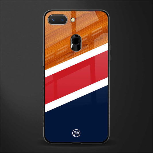 minimalistic wooden pattern glass case for realme 2 image