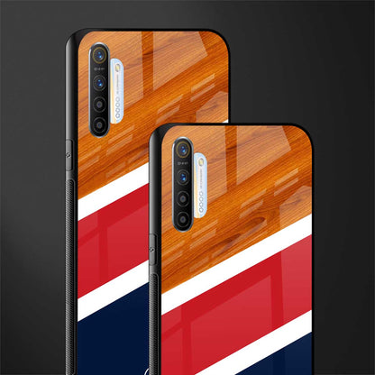minimalistic wooden pattern glass case for realme xt image-2