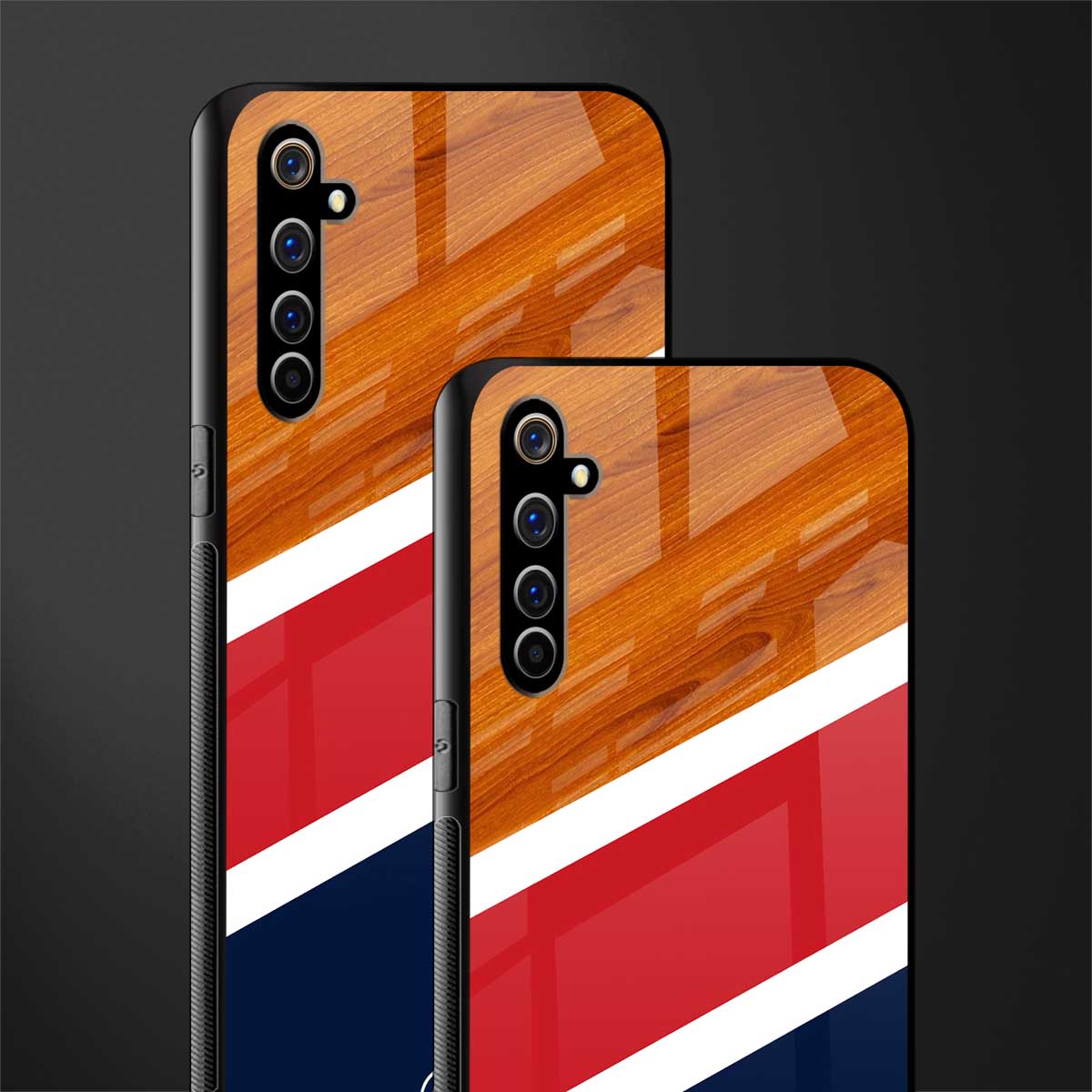minimalistic wooden pattern glass case for realme x50 pro image-2