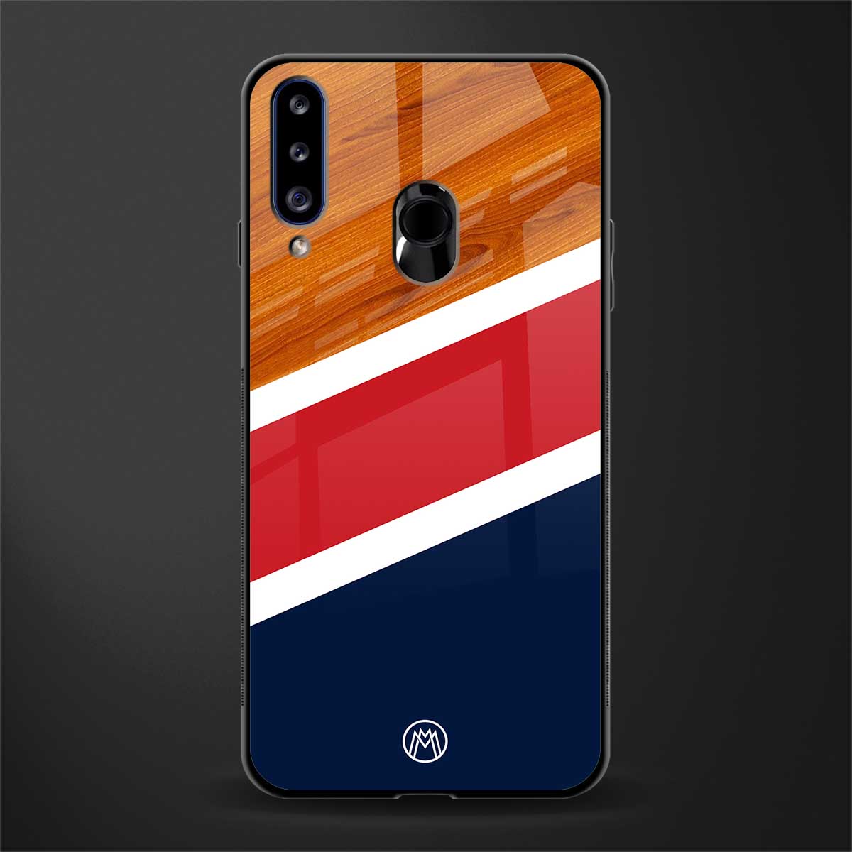 minimalistic wooden pattern glass case for samsung galaxy a20s image