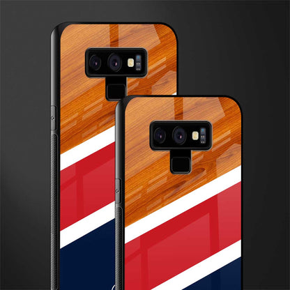 minimalistic wooden pattern glass case for samsung galaxy note 9 image-2