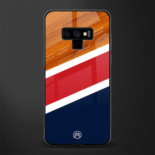 minimalistic wooden pattern glass case for samsung galaxy note 9 image