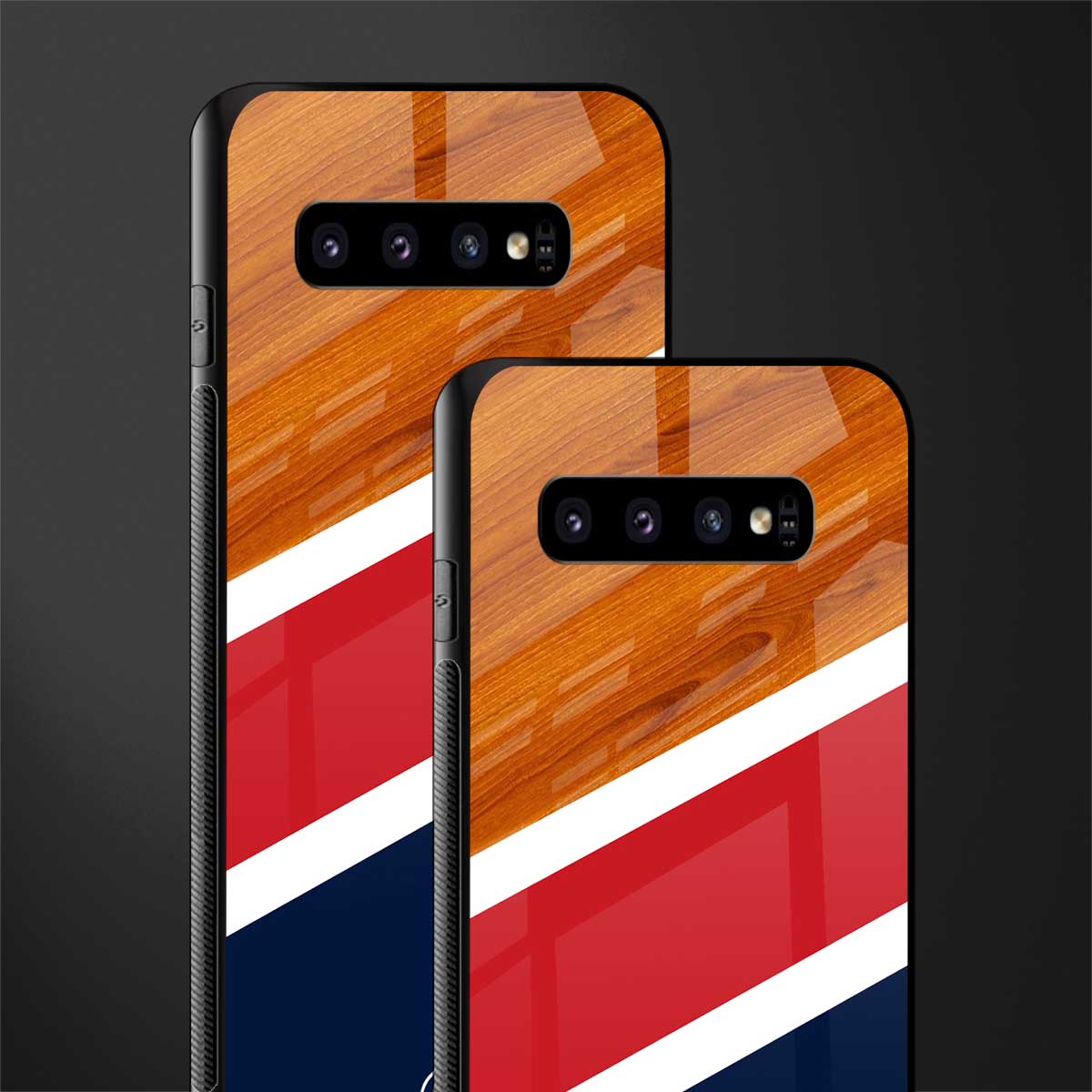 minimalistic wooden pattern glass case for samsung galaxy s10 plus image-2