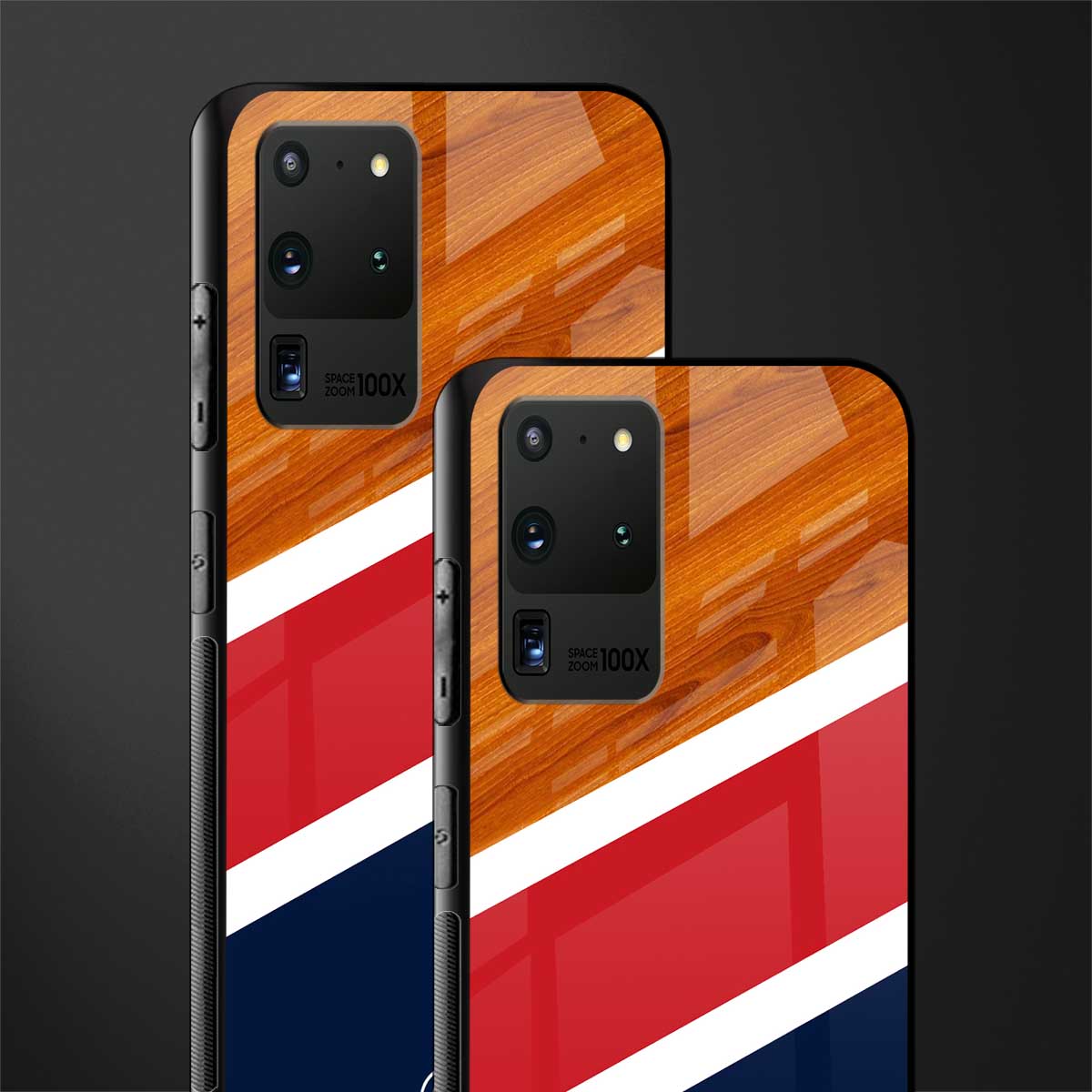 minimalistic wooden pattern glass case for samsung galaxy s20 ultra image-2