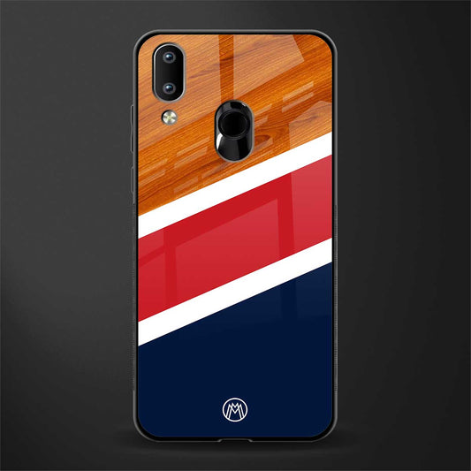 minimalistic wooden pattern glass case for vivo y95 image