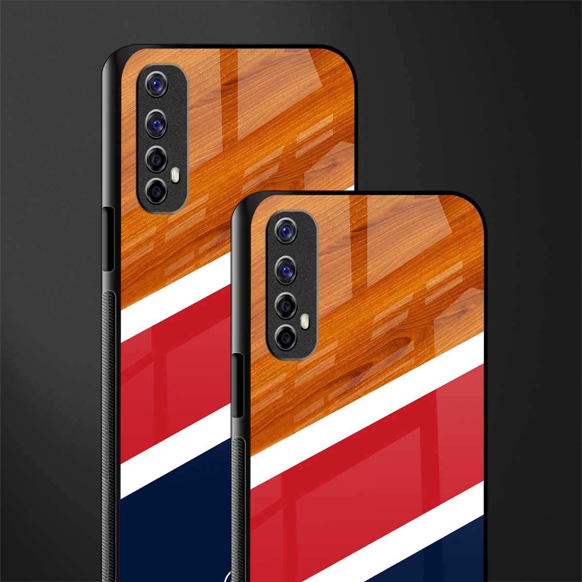 minimalistic wooden pattern glass case for realme 7 image-2