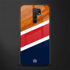 minimalistic wooden pattern glass case for redmi 9 prime image