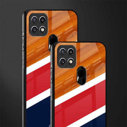 minimalistic wooden pattern glass case for oppo a15 image-2