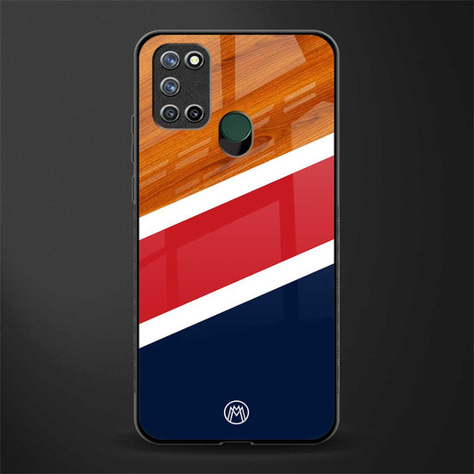 minimalistic wooden pattern glass case for realme 7i image