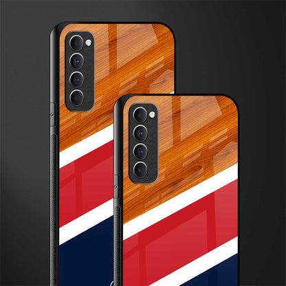 minimalistic wooden pattern glass case for oppo reno 4 pro image-2