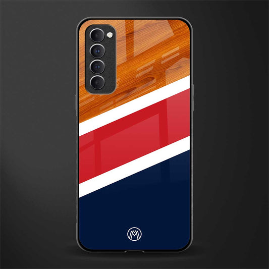 minimalistic wooden pattern glass case for oppo reno 4 pro image