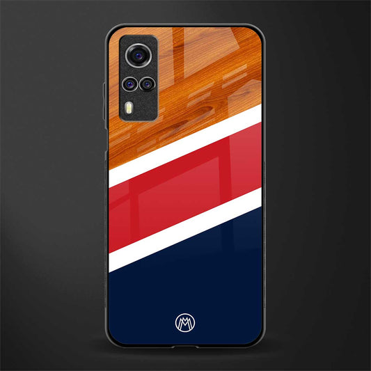 minimalistic wooden pattern glass case for vivo y51a image