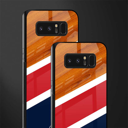 minimalistic wooden pattern glass case for samsung galaxy note 8 image-2