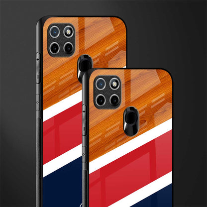 minimalistic wooden pattern glass case for realme c21y image-2