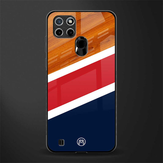 minimalistic wooden pattern glass case for realme c21 image
