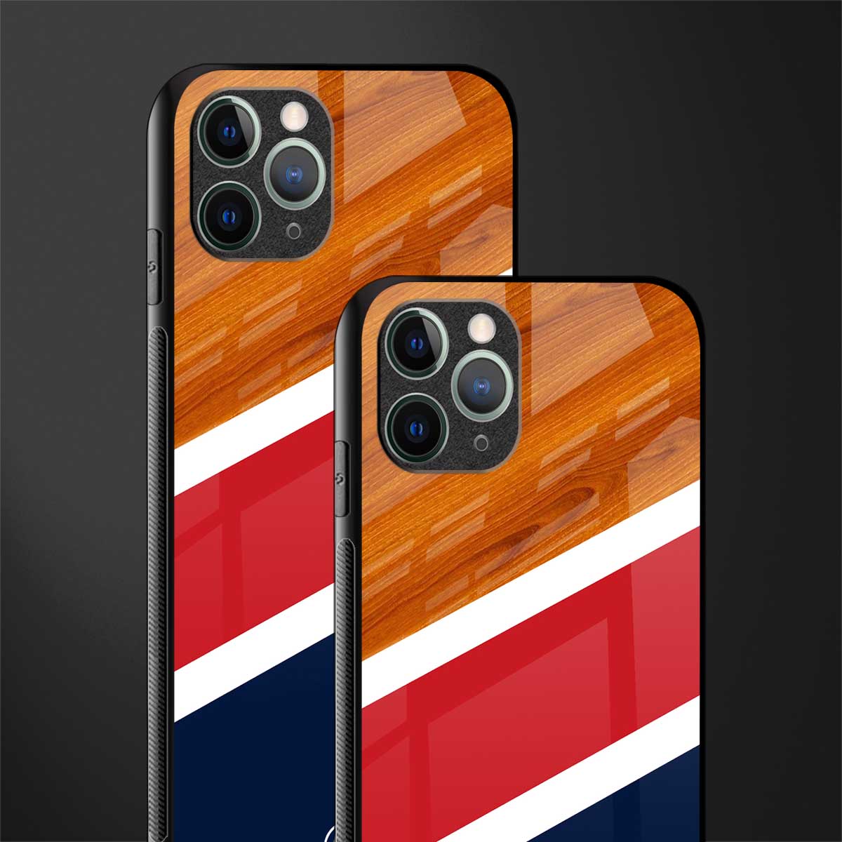 minimalistic wooden pattern glass case for iphone 11 pro image-2