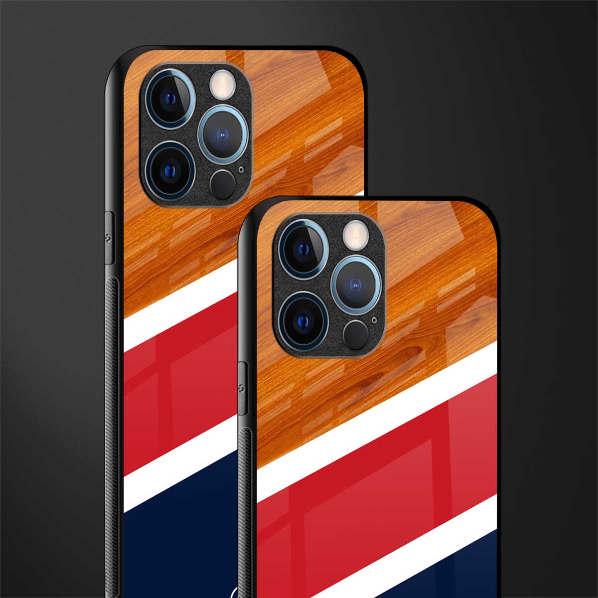 minimalistic wooden pattern glass case for iphone 14 pro image-2