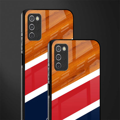 minimalistic wooden pattern glass case for samsung galaxy a03s image-2