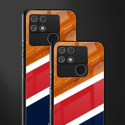 minimalistic wooden pattern back phone cover | glass case for realme narzo 50a