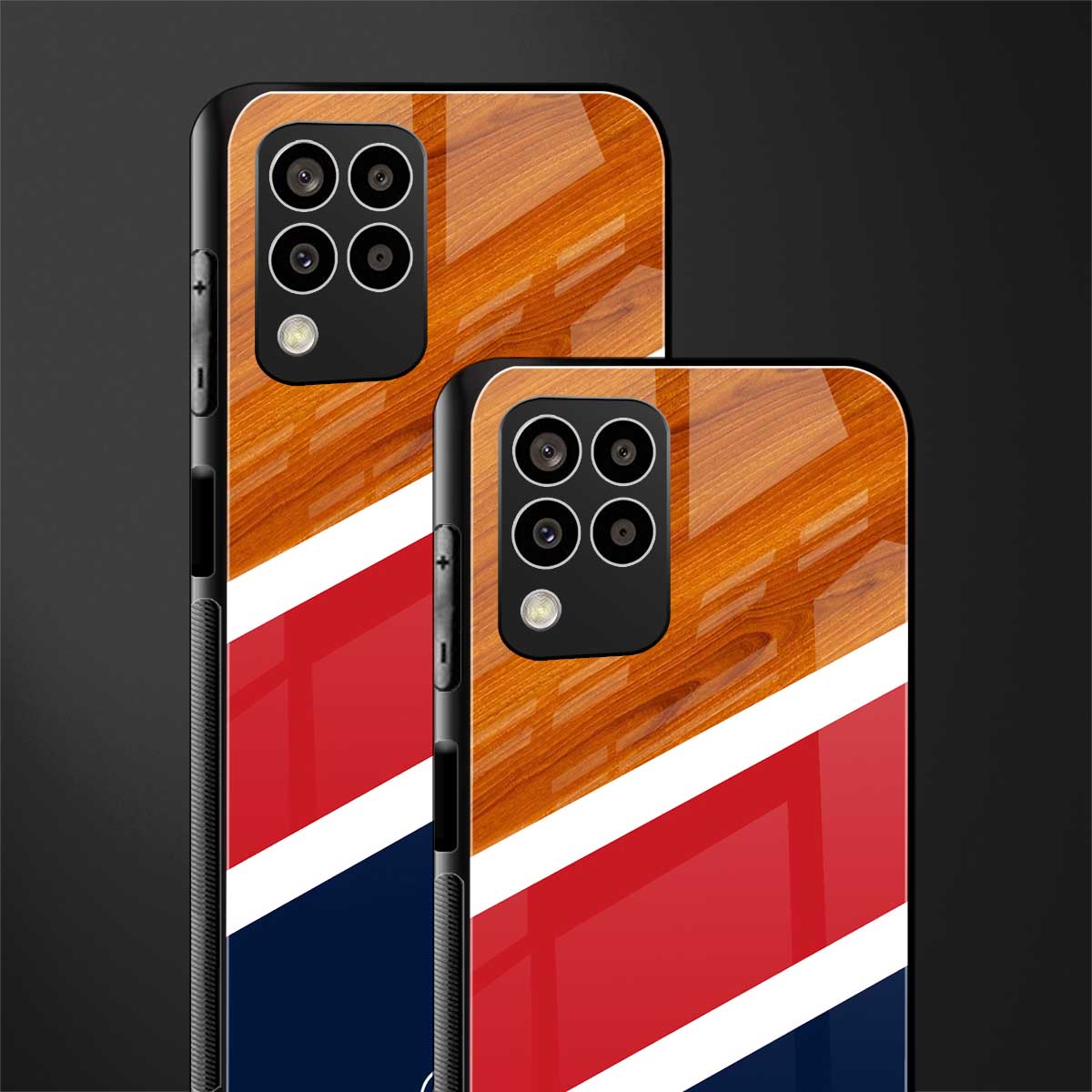 minimalistic wooden pattern back phone cover | glass case for samsung galaxy m33 5g