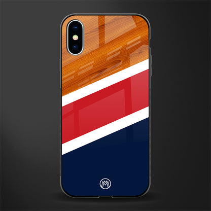 minimalistic wooden pattern glass case for iphone x image