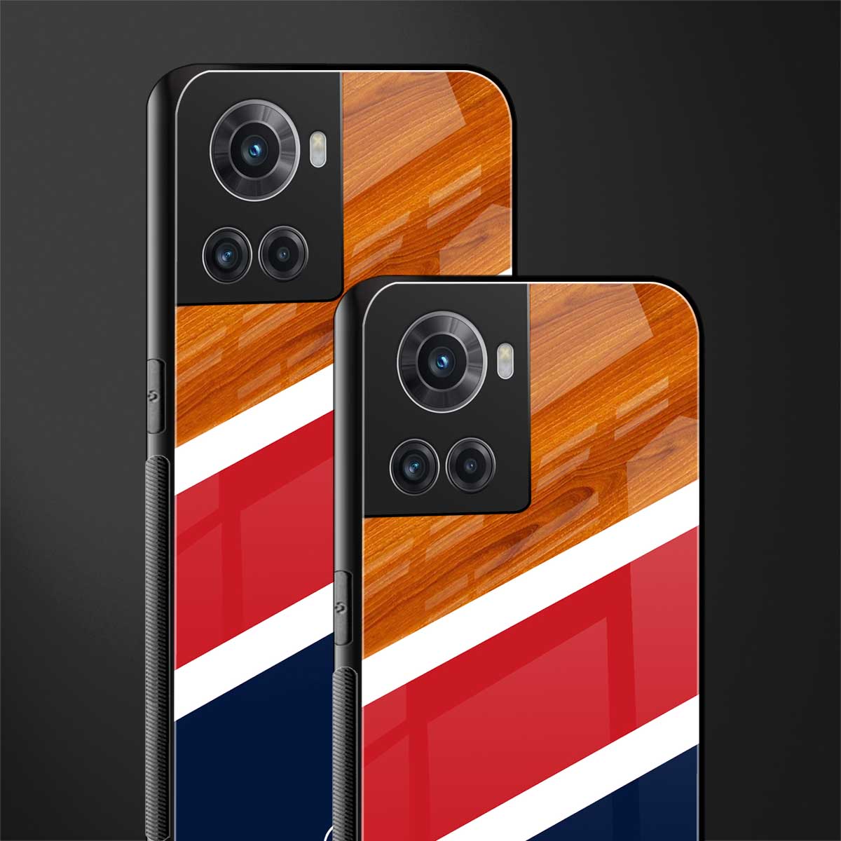 minimalistic wooden pattern back phone cover | glass case for oneplus 10r 5g