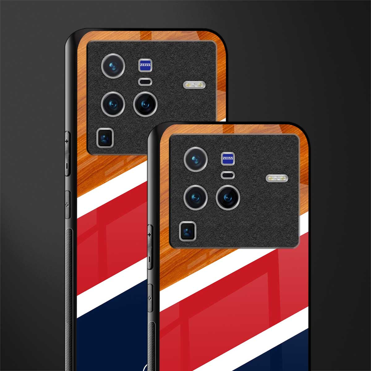 minimalistic wooden pattern glass case for vivo x80 pro 5g image-2