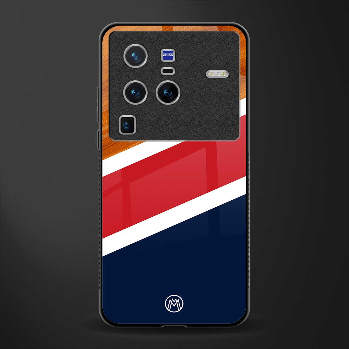 minimalistic wooden pattern glass case for vivo x80 pro 5g image