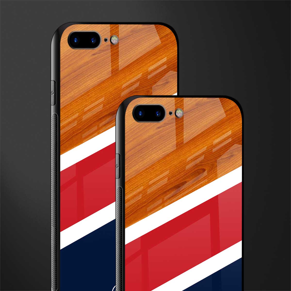 minimalistic wooden pattern glass case for iphone 7 plus image-2