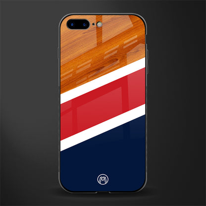 minimalistic wooden pattern glass case for iphone 7 plus image