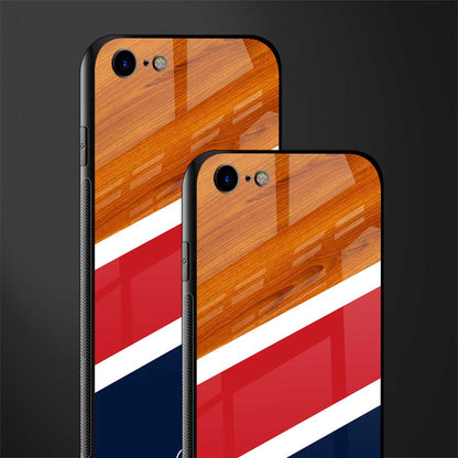 minimalistic wooden pattern glass case for iphone se 2020 image-2