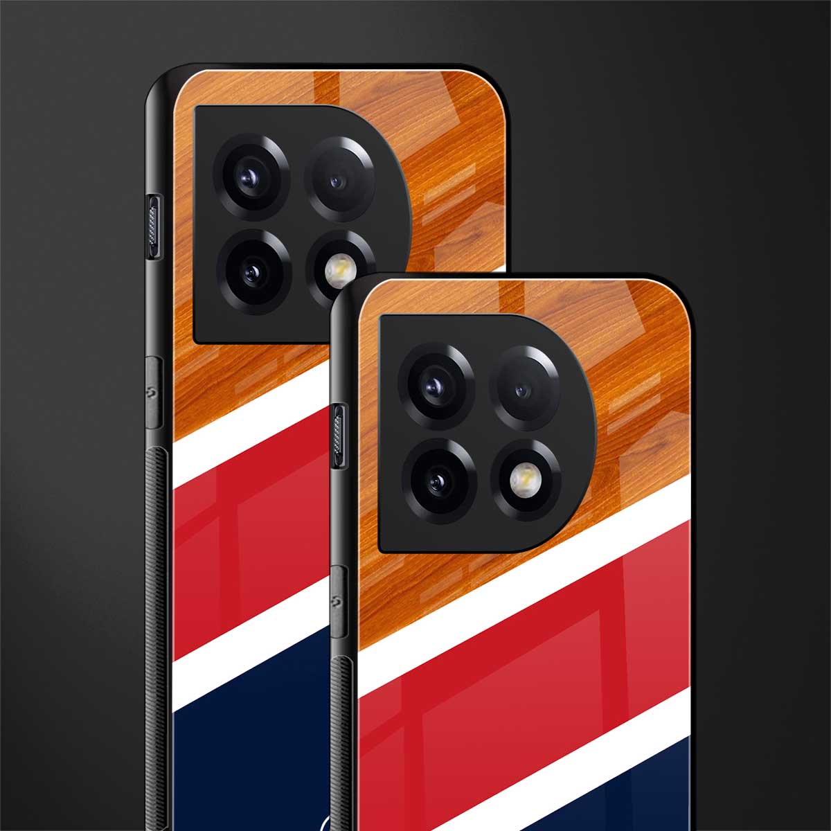 minimalistic wooden pattern back phone cover | glass case for oneplus 11