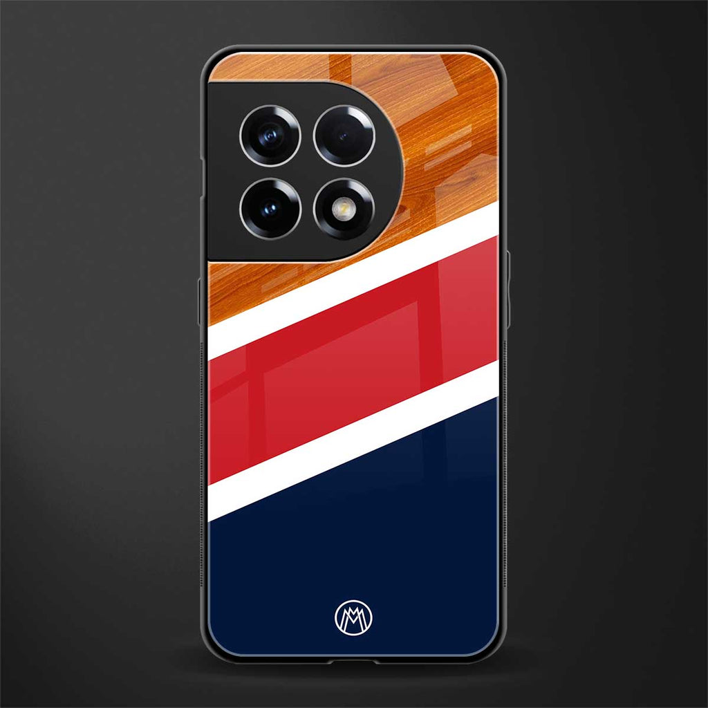 minimalistic wooden pattern back phone cover | glass case for oneplus 11r