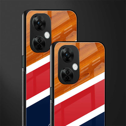 minimalistic wooden pattern back phone cover | glass case for oneplus nord ce 3 lite