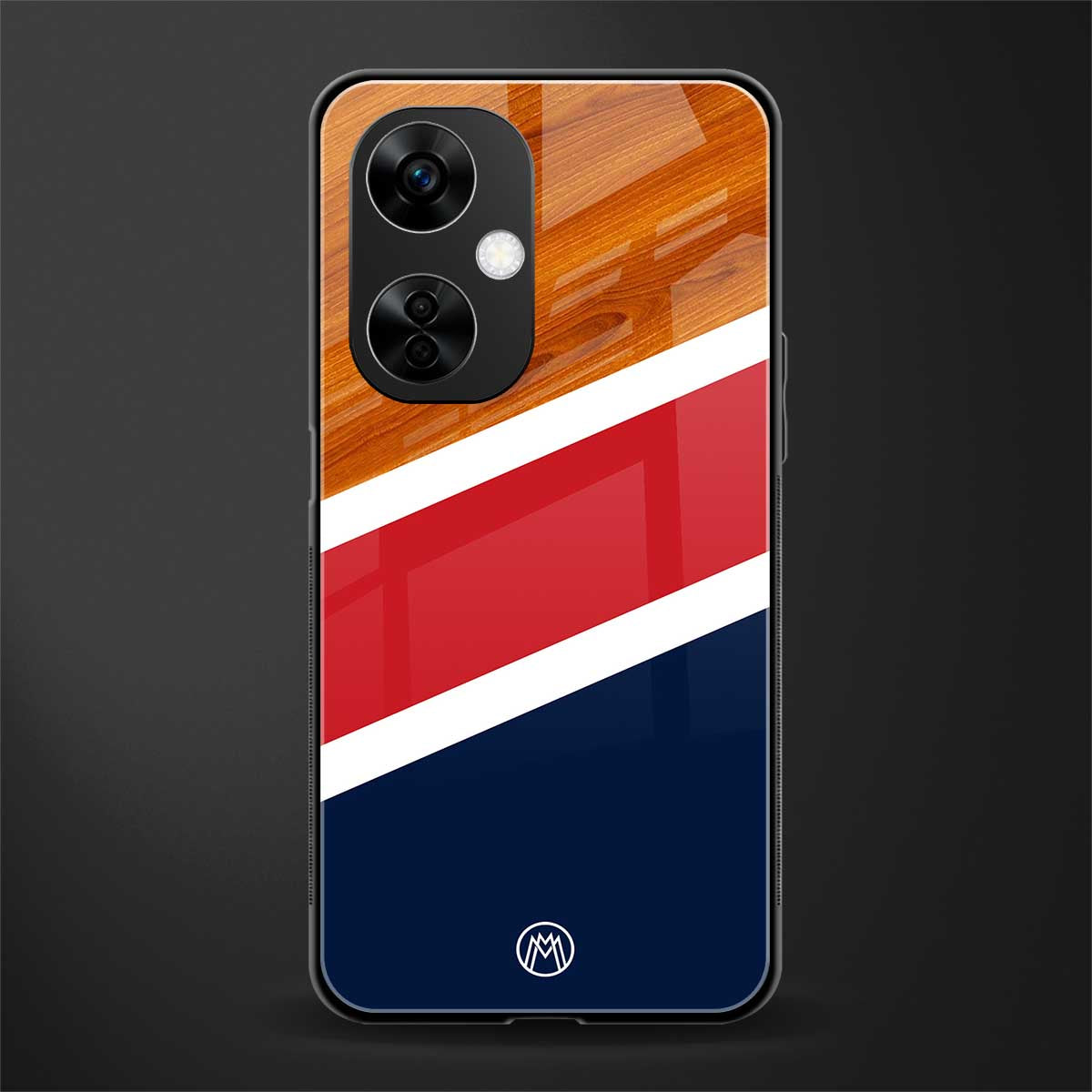 minimalistic wooden pattern back phone cover | glass case for oneplus nord ce 3 lite