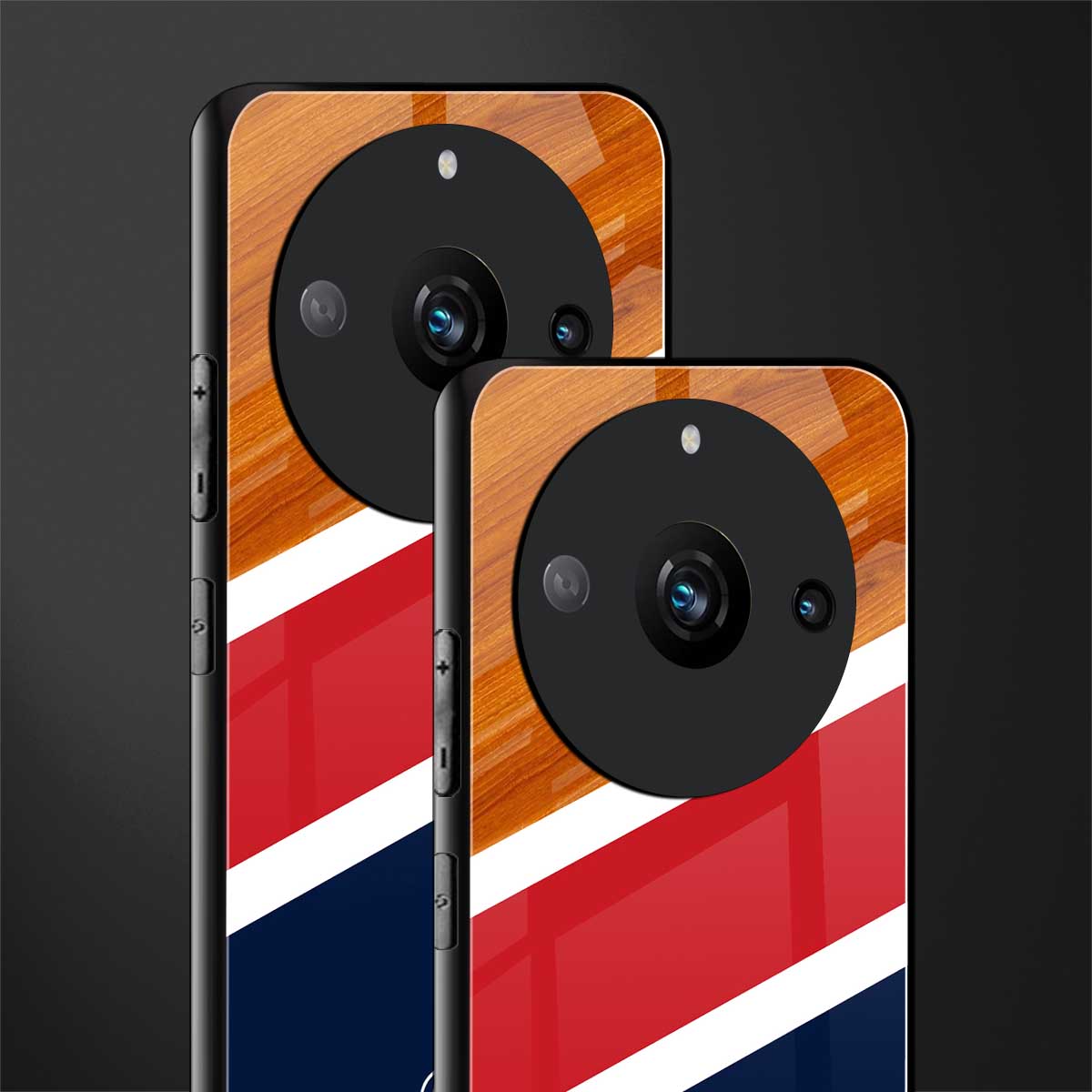 minimalistic wooden pattern back phone cover | glass case for realme 11 pro 5g