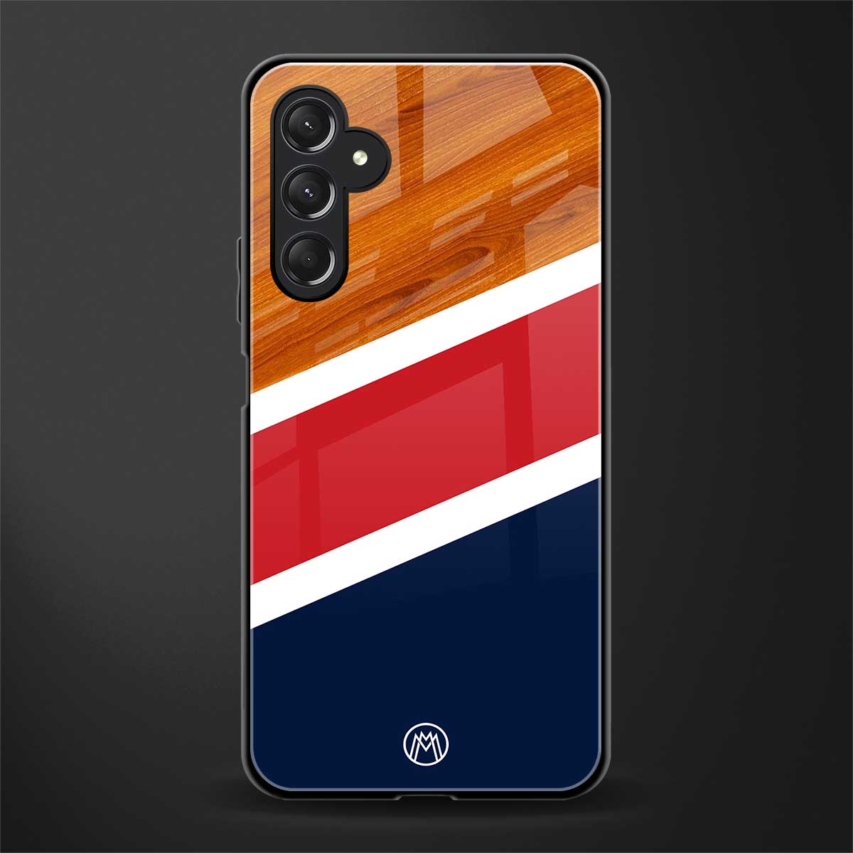 minimalistic wooden pattern back phone cover | glass case for samsun galaxy a24 4g