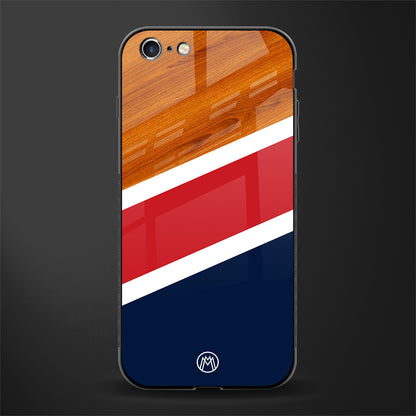 minimalistic wooden pattern glass case for iphone 6s plus image