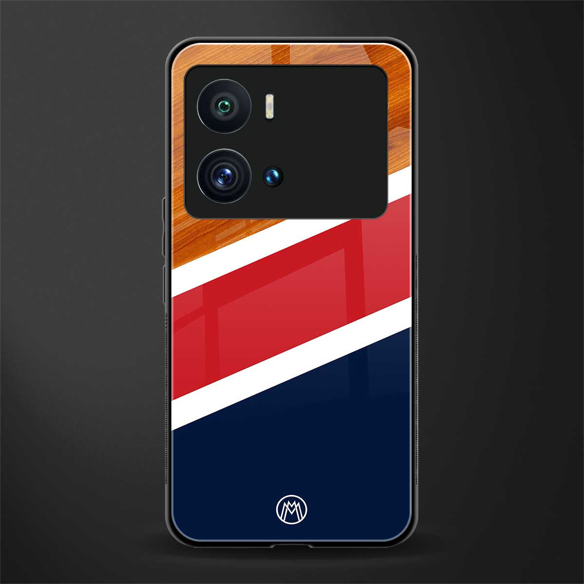 minimalistic wooden pattern back phone cover | glass case for iQOO 9 Pro