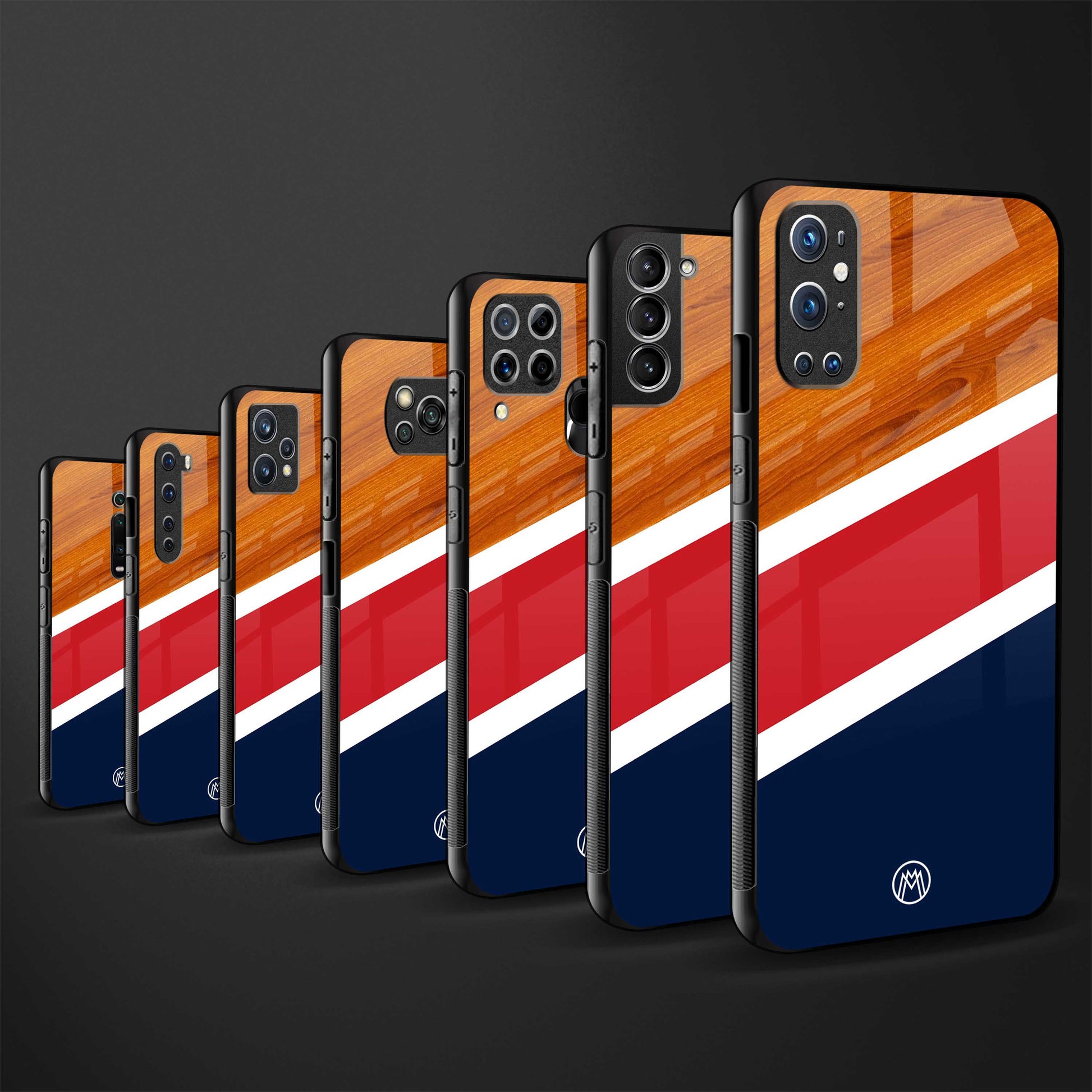 minimalistic wooden pattern glass case for redmi 7redmi y3 image-3