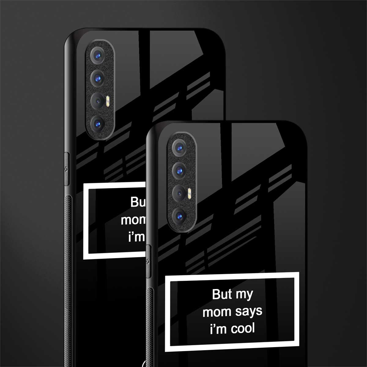 mom says i'm cool black glass case for oppo reno 3 pro image-2